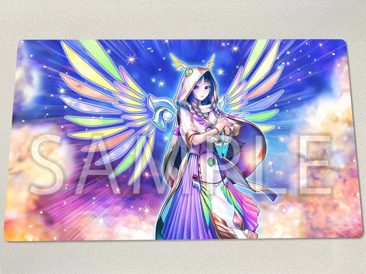 

YuGiOh Playmat Diviner of The Herald TCG CCG Mat Free Bag Board Game Pad Trading Card Game Mat Rubber Gaming Mousepad 60x35cm