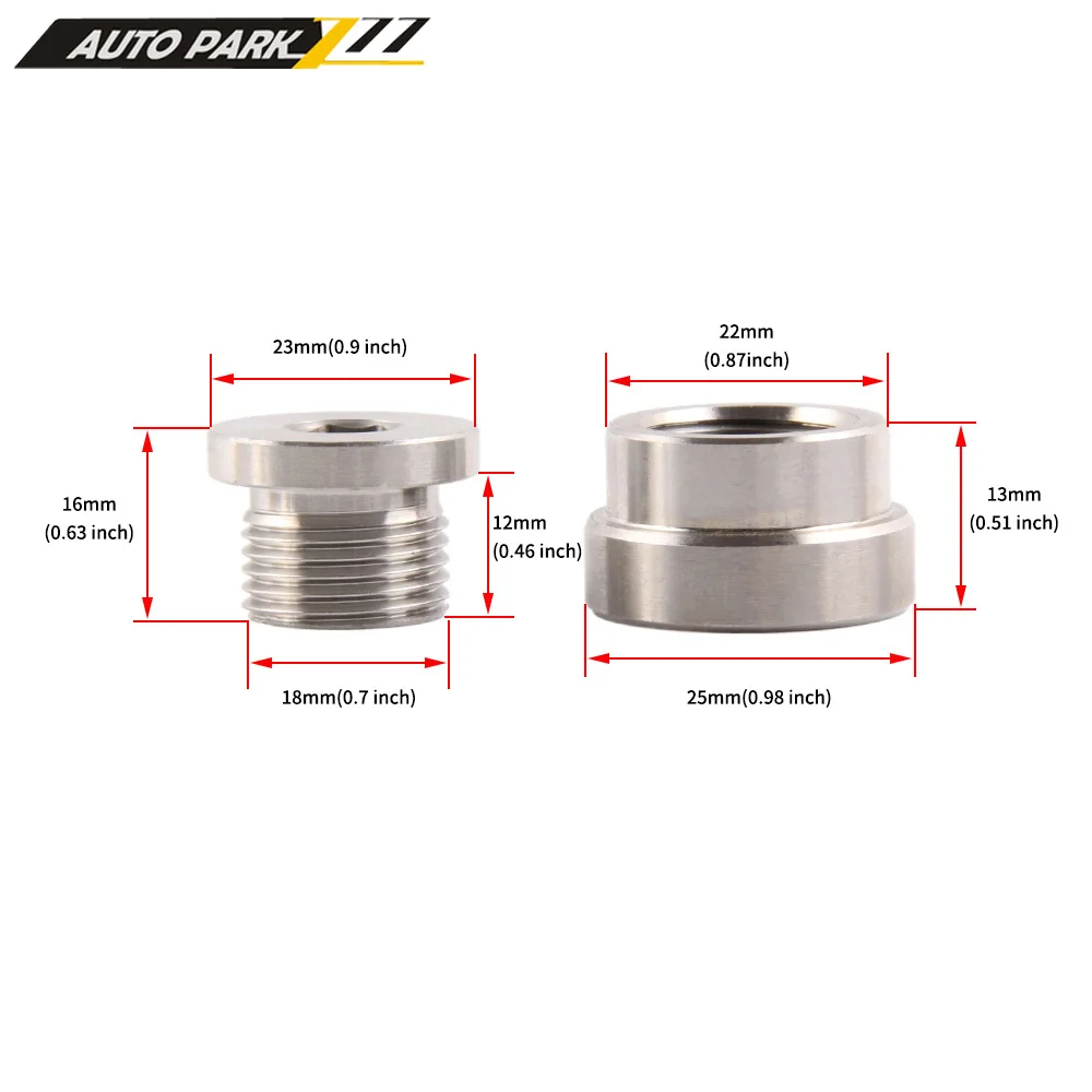 Low price Universal Oxygen Sensor Hex Plug Screw And Nut 304 Stainless Steel Oxygen Sensor M18x1.5 Exhaust Weld fast shipping