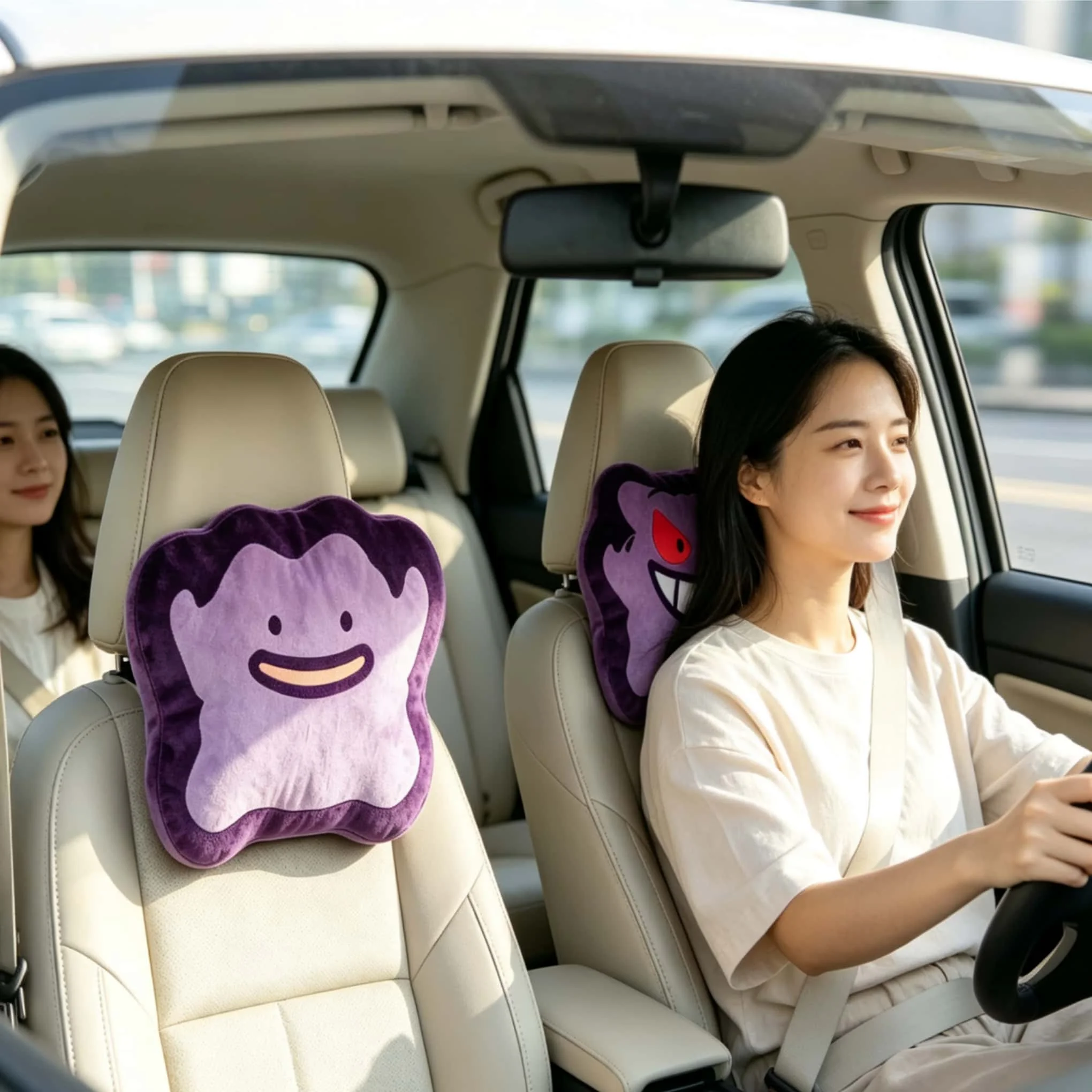 Cartoon Anime Cute Car Headrest, Versatile Car Pillow, Neck Pillow for All Seasons, Anime Merchandise Car Cushion