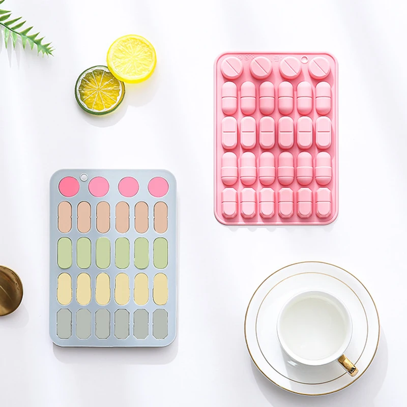 

Pill-Shaped Silicone Mold for Chocolate/Gummies/Baby Food,Medical Theme Sweetheart Pill Chocolate Mold Baking Tray〔YY33〕