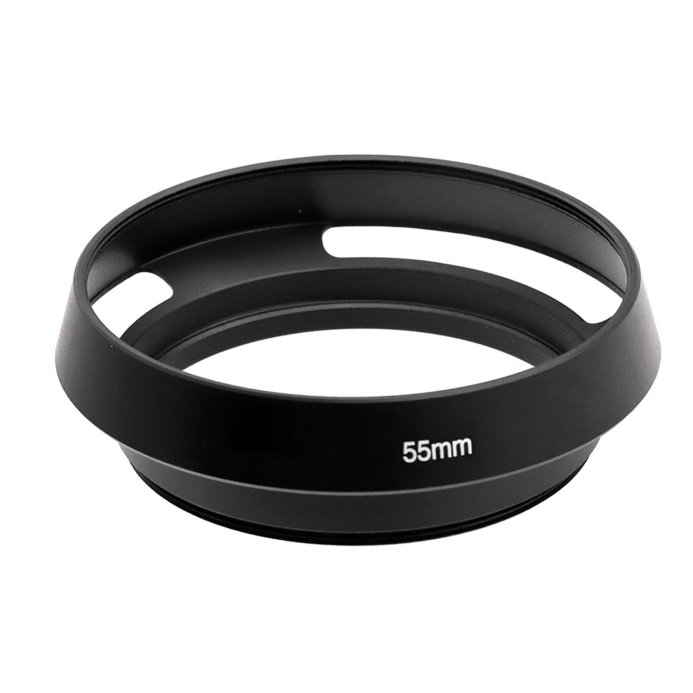 Camera Lens Hood Metal Vented 35/37/39/40.5/43/46/49/52/55/58/62/67/72/77/82mm Screw-in Protector