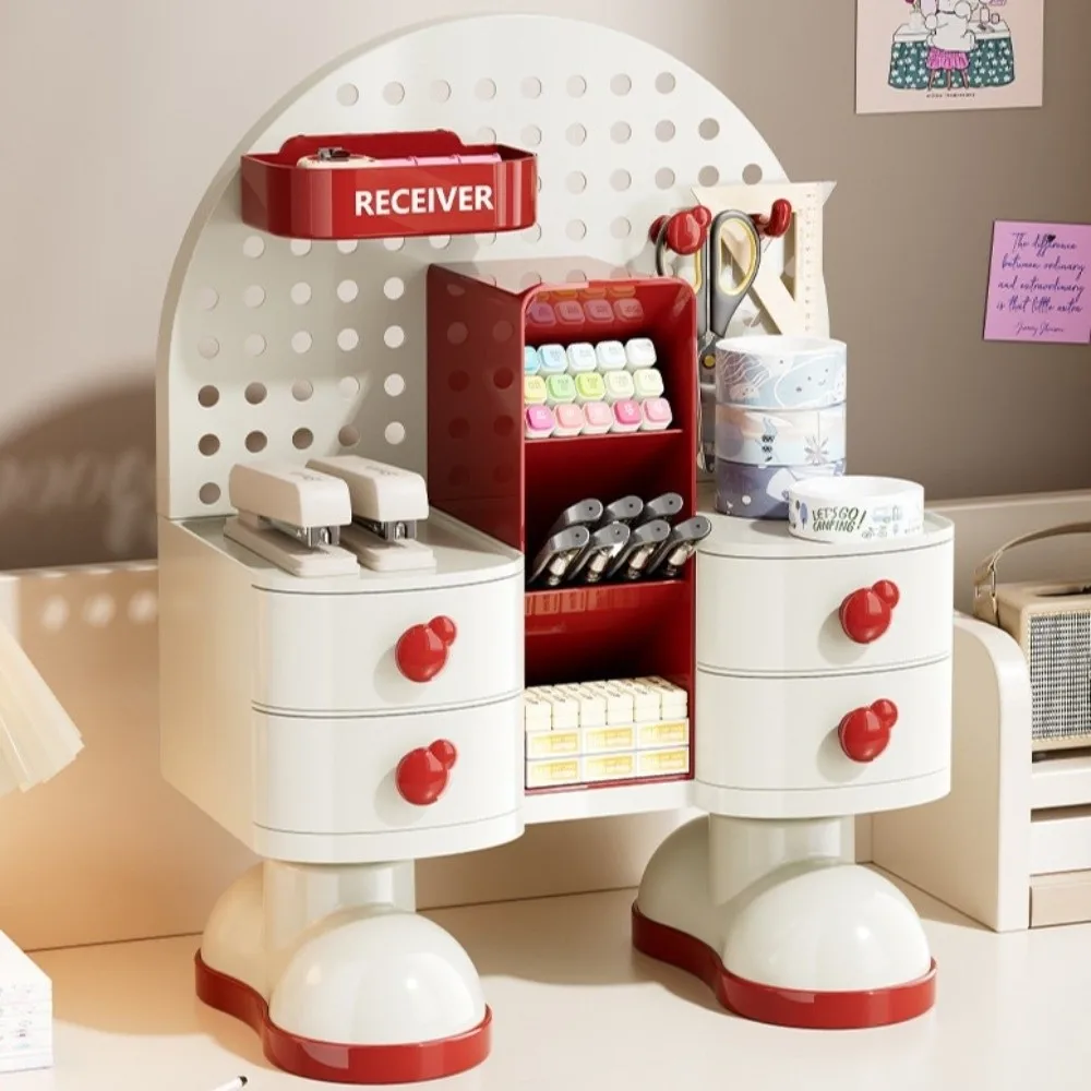

Plastic Hole Board Storage Rack Large Capacity Organizer Desktop Stationery Storage Box Drawer Style Simple Student Pen Holder