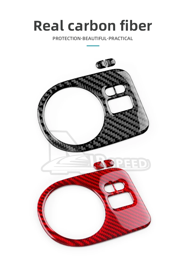 Echter weicher Kohlefaser-Aufkleber für Seat Ibiza 6j 2009 2010 2011 2012 2013 2014 LHD RHD Auto-Scheinwerferschalterrahmen Innenverkleidung – Detail 2