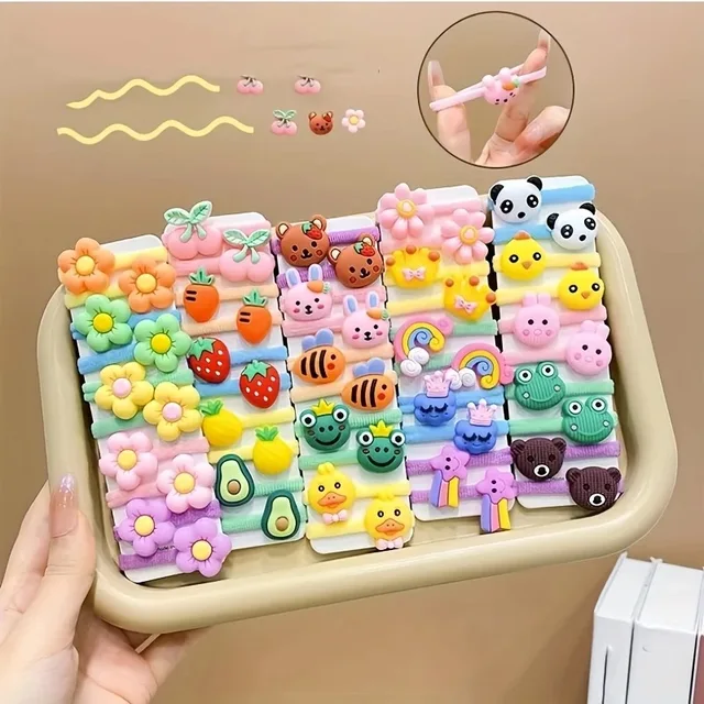10 sztuk/zestaw Cute Cartoon dziecięce gumki do włosów księżniczka mała dziewczynka opaski do włosów słodkie słodkie dziecięce gumki do włosów akcesoria do nakrycia głowy