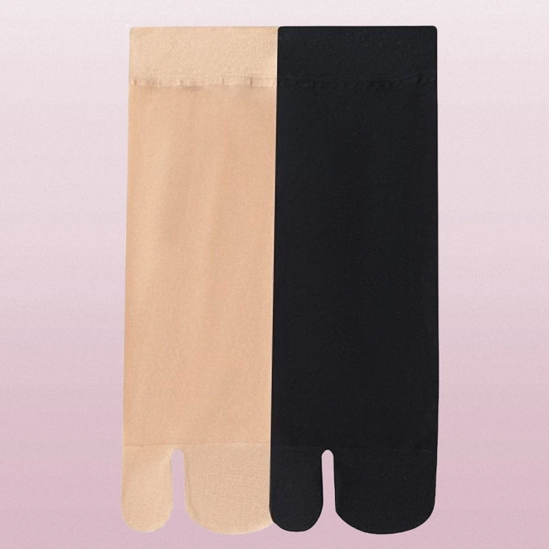 Chaussettes mi-mollet fines et respirantes pour femmes, bas transparents à deux doigts, absorbant la transpiration, document sur la peau, été, 5/10 paires