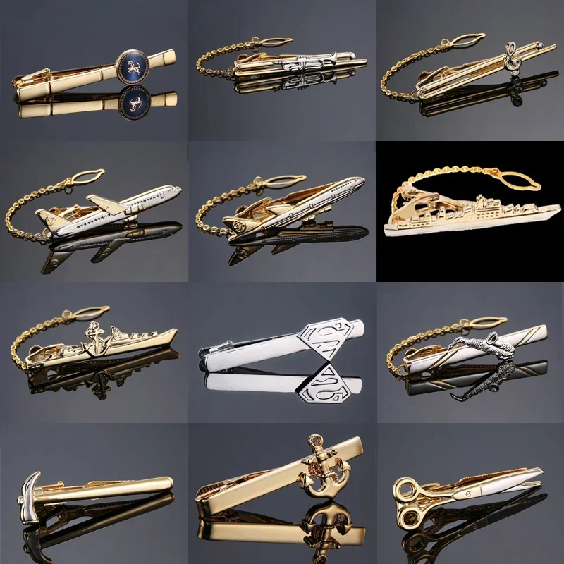 

fashion Metal Men Tie Clip Gentlemen Classy Necktie Tie Bar Clasp Clip Pin Dolphin Hammer aircraft