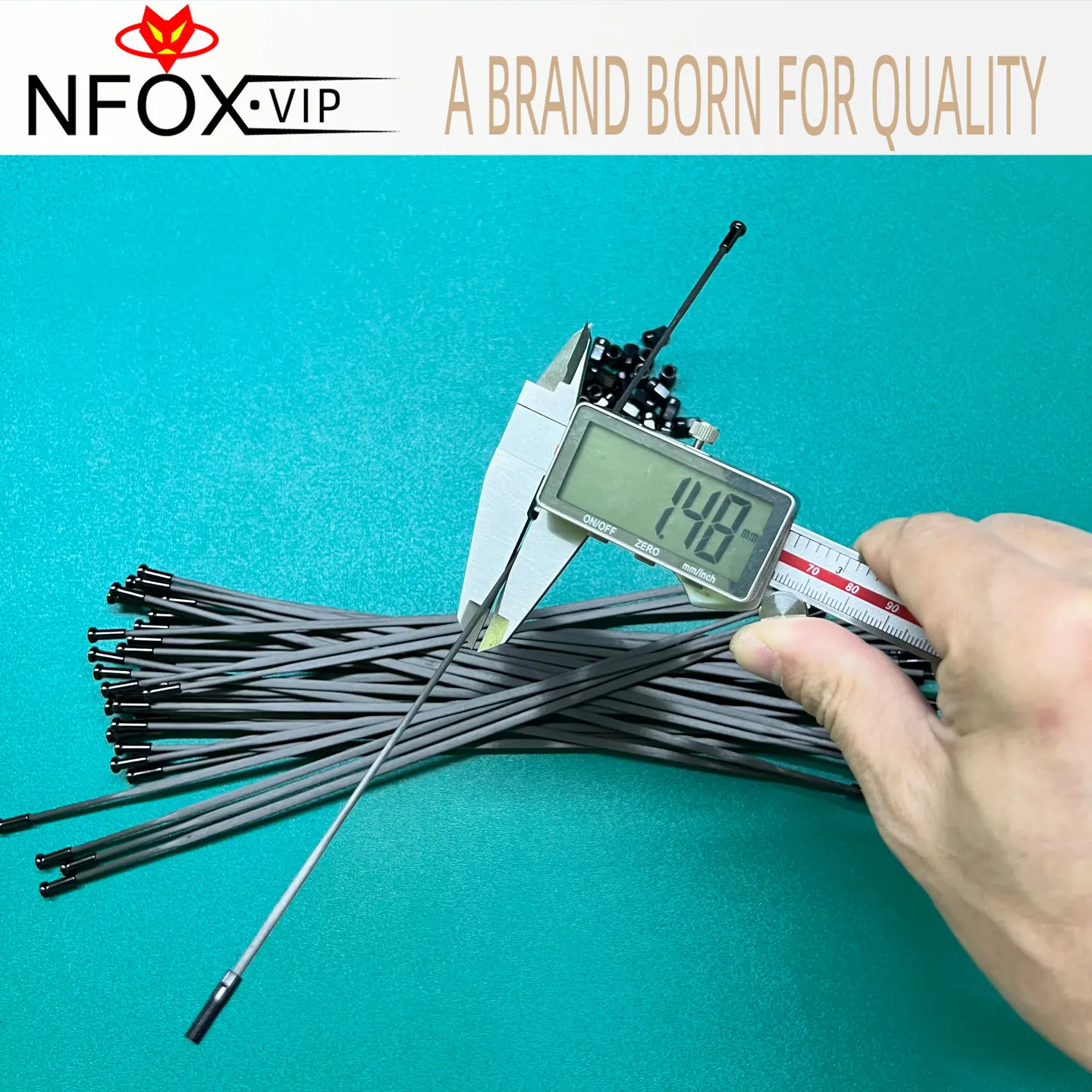 

Straight-Pull Spoke Carbon Fiber 2.3mm Lightweight Axle 320KGF Break Strength Wear-Resistant Multiple Sizes Available for Riding