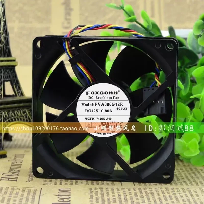 for FOXCONN PVA080G12R 12V 0.80A 8025 Cooling Fan 4-Wire PWM Speed Control