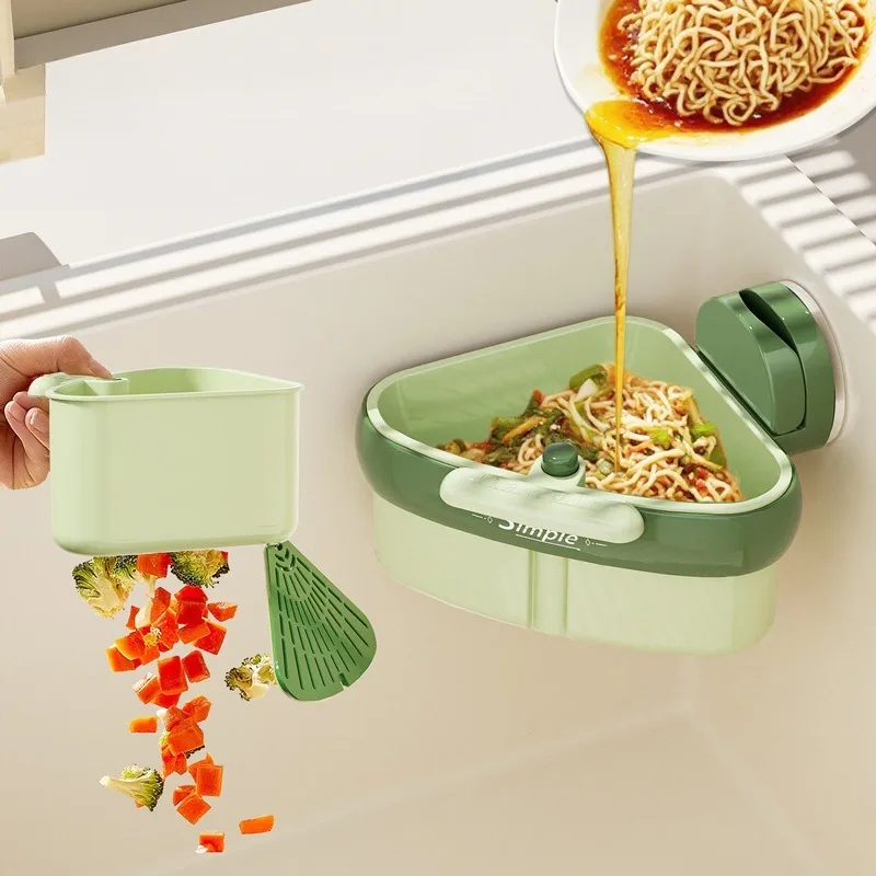 

1pcs Triangular Sink Holder Kitchen Sink Drain Basket Household Multifunctional Fruit Vegetable Washing Basket