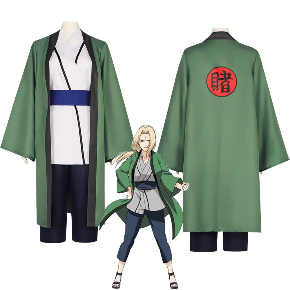 

Anime Kimono Tsu nade Cosplay Costumes Green Gamble Mother in law Cosplay Uniforms Halloween For Men Women Costume