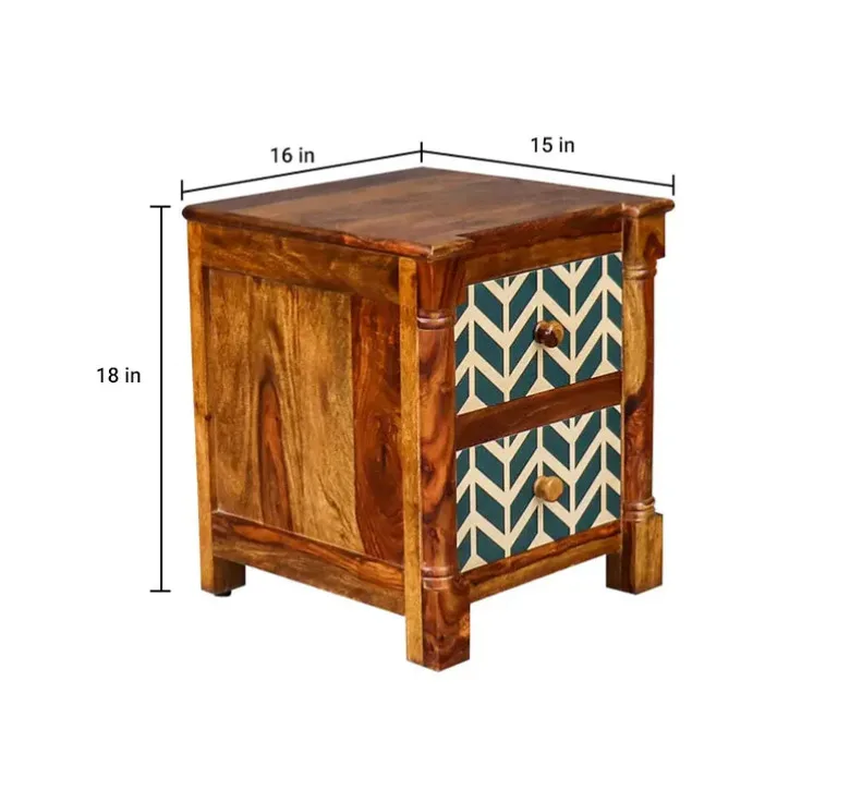 Modern luxury solid wood hand-painted polished bedside