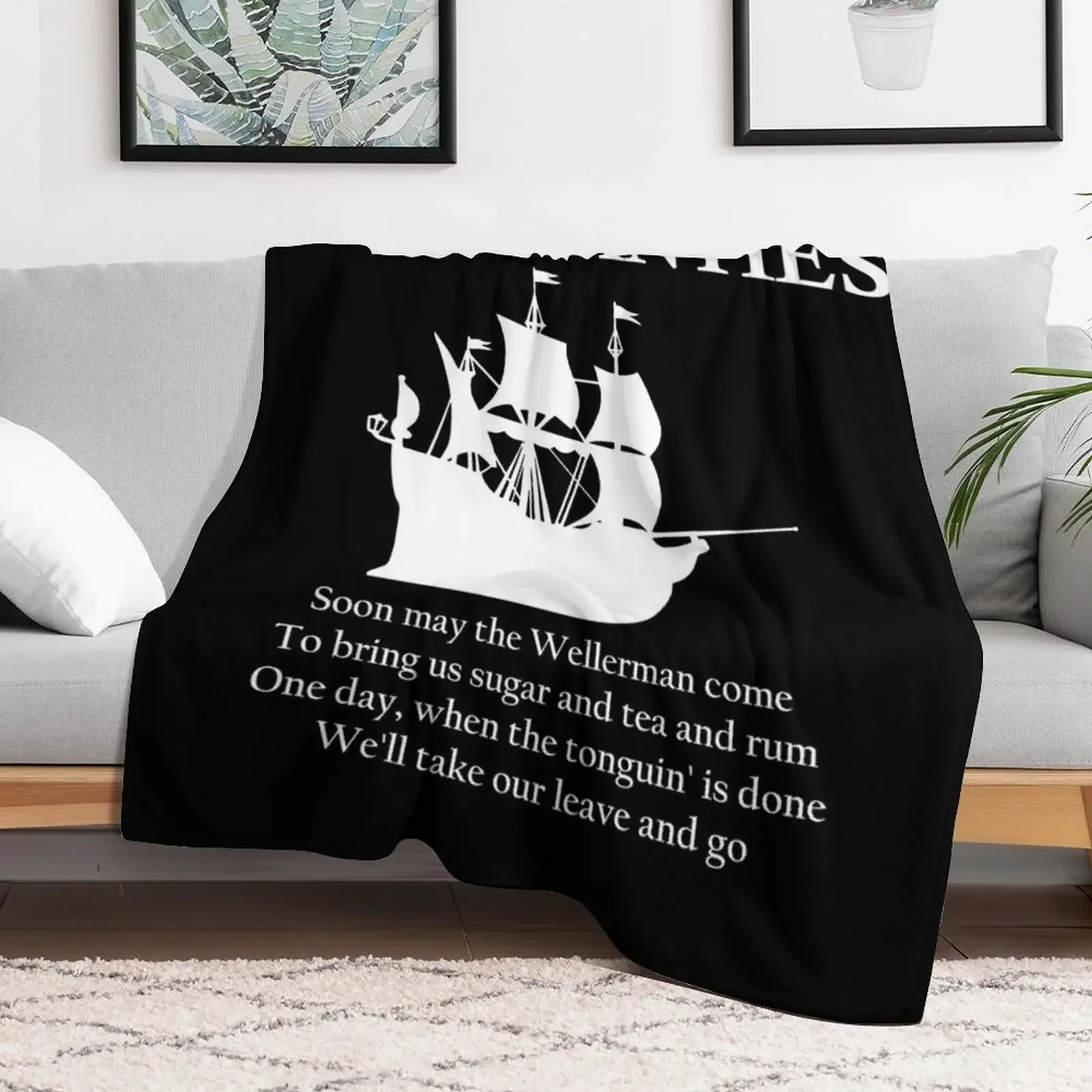 Sea shanties ship design Throw Blanket All Weather Soft Throw Blanket for Sofa