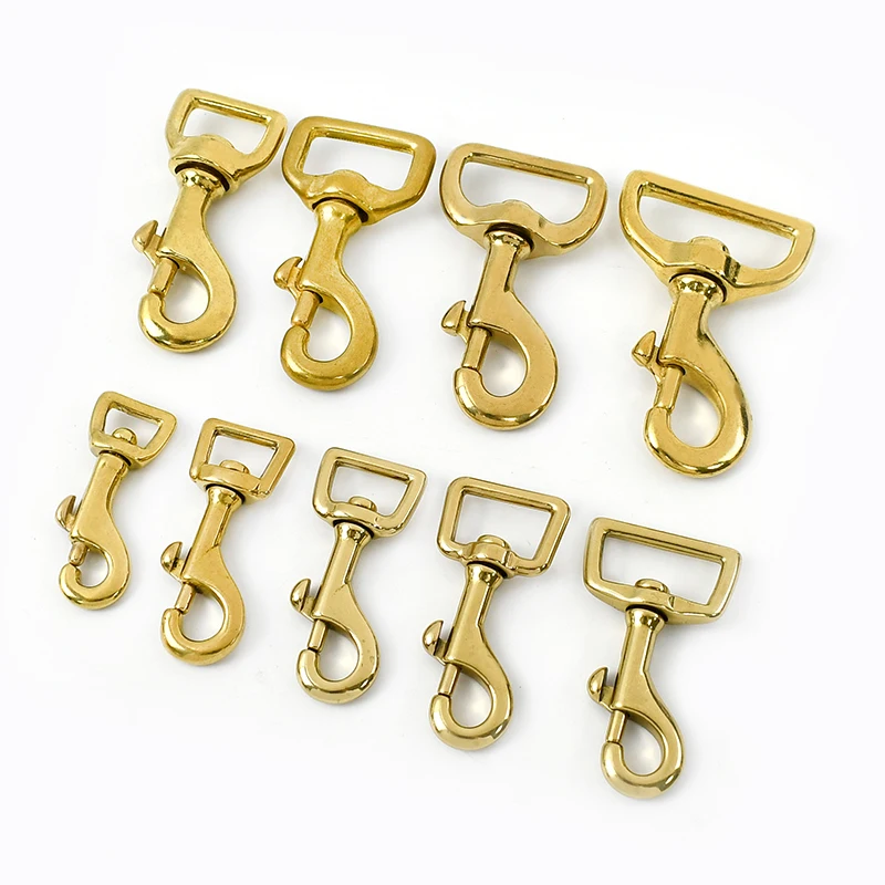 1-5Pcs Solid Brass Buckles for Bag Strap Swivel Lobster Clasp Trigger Clasps Snap Hook Dog Leash Keychain Hardware Accessories