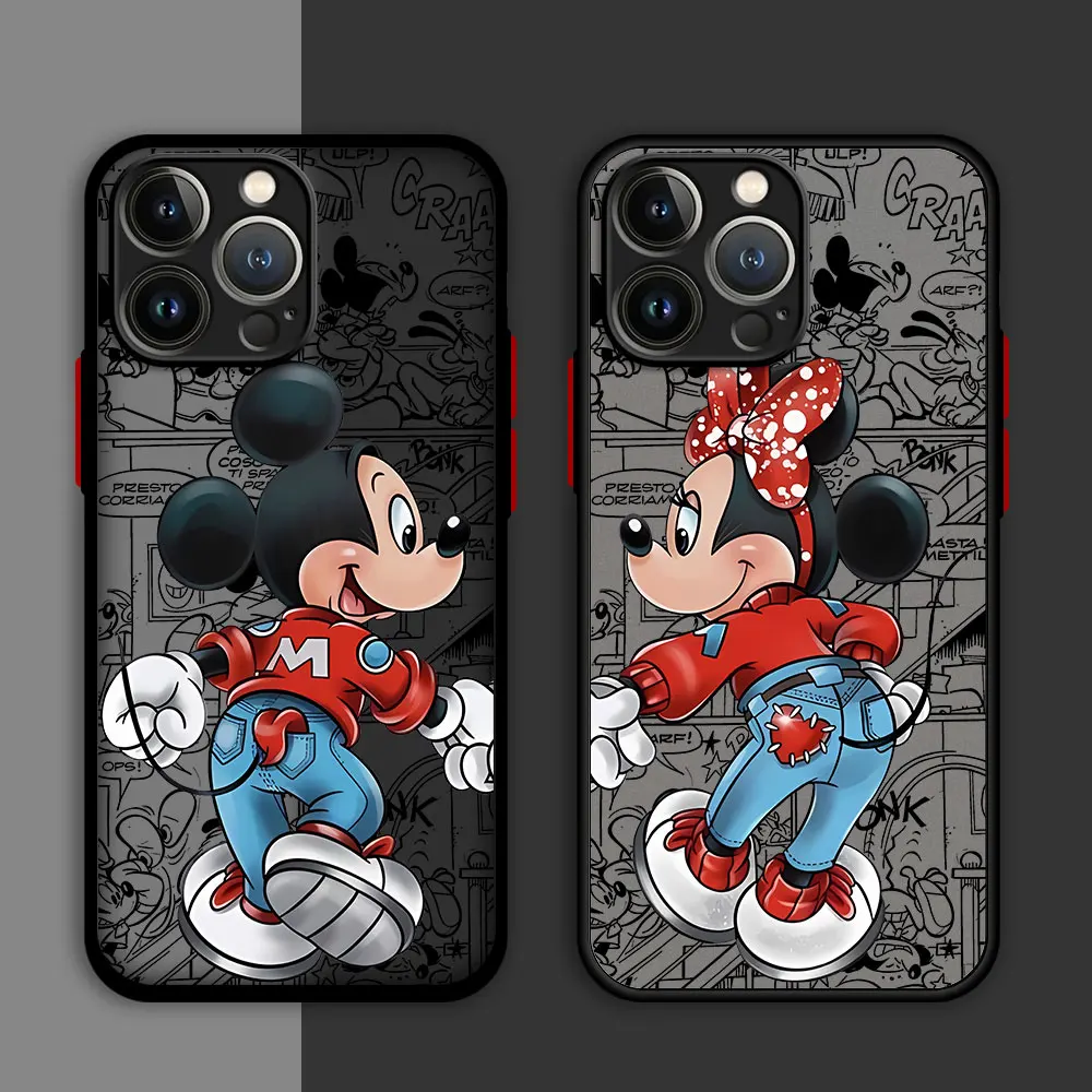 Cute Mickey Mouse Cartoon Phone Case for iPhone 7 6S 13 Mini 14 15 Plus SE 8 11 Pro Max 12 XR XS X 12pro Print Soft Edge Cover