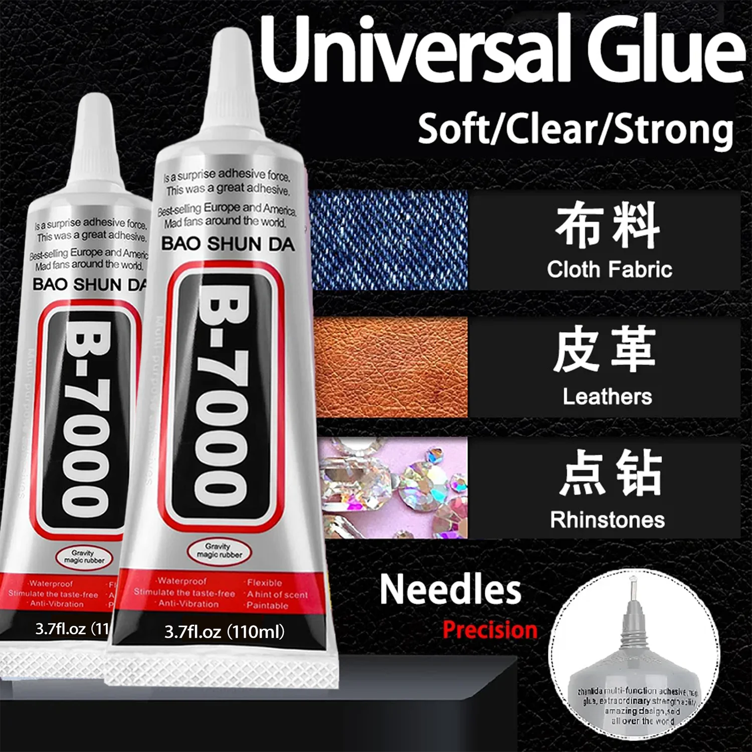 B-7000 Glue for jewels and clothing-Transparent and waterproof 15/25/50/110 ml
