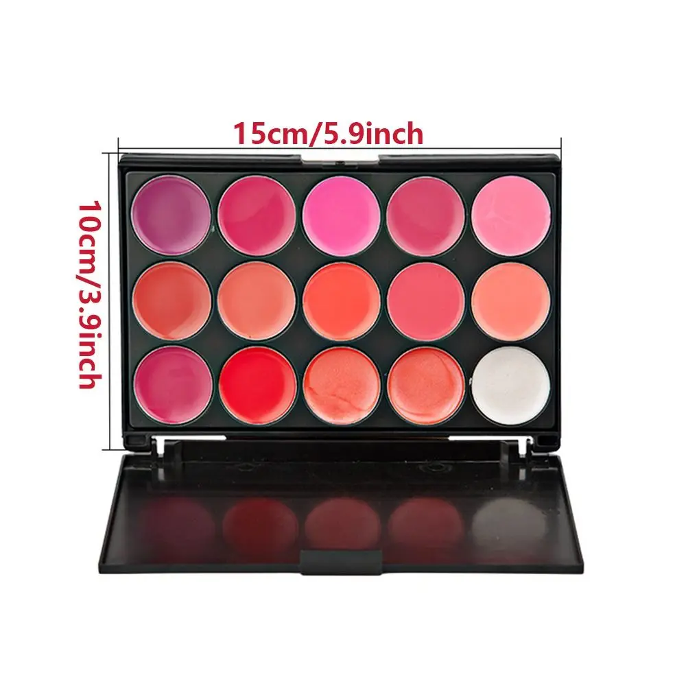 Non-Sticky Cup Matte Lipstick Palette Long Lasting Moisturizing 15 Color Lip Gloss Palette Nude Pink Waterproof Female