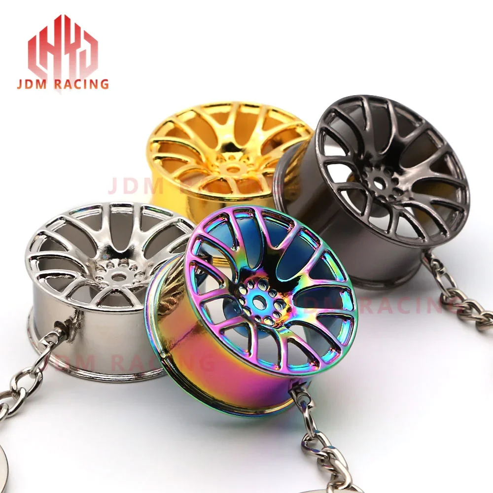 Hot Wheel Rim Keychain Key ring 3D Keychain Creative Accessories Auto Part Model Car Keyring Key Chain Gifts