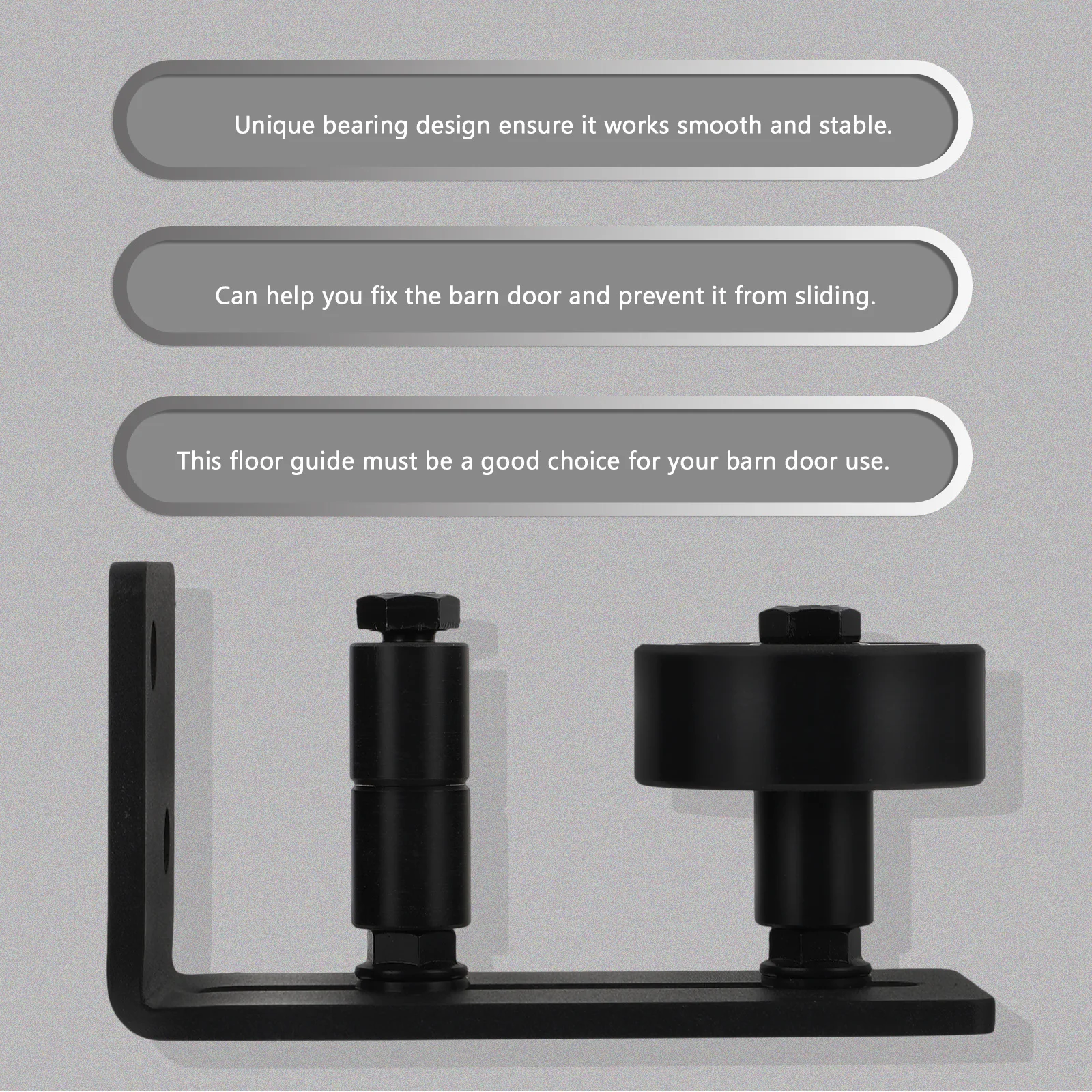 

1Pcs Barn Door Floor Guide Carbon Steel Durable Sliding Door Stopper Stable Locking Roller Practical Home Warehouse