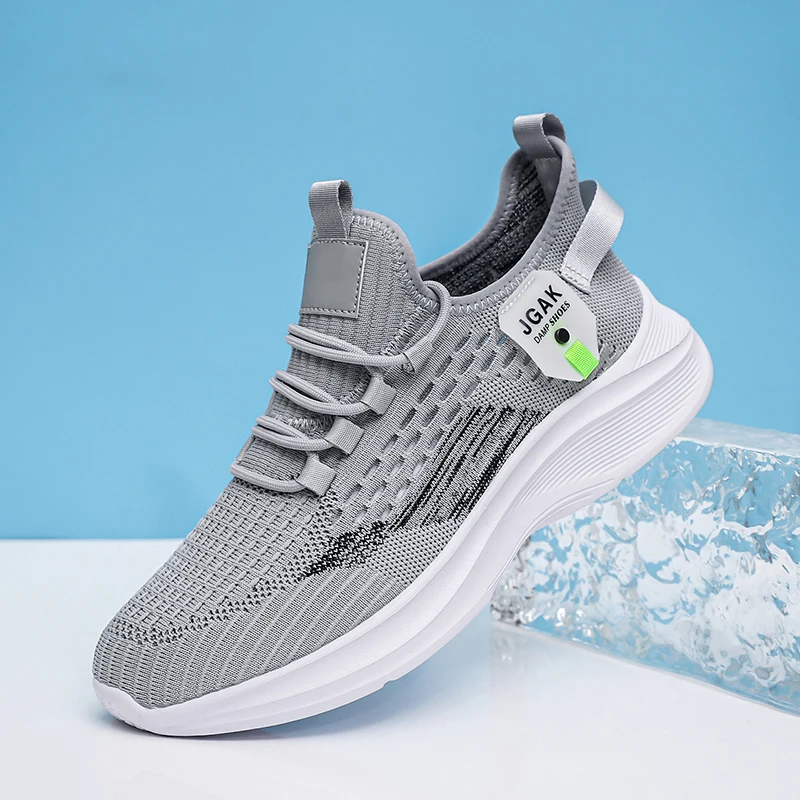 Men Running Shoes Breathable Flying Weave Mesh Sneakers Lightweight Soft Sole Non‑Slip Wear‑Resistant Athletic Sport Shoes 39-50