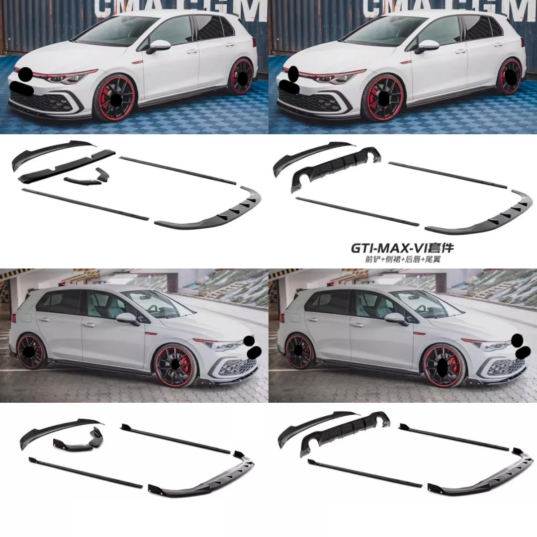 Body Kit For Volkswagen vw Golf 8 Modified Front Rear Lip Shovel Side Skirt Tail Wing Assembly Auto Accessories