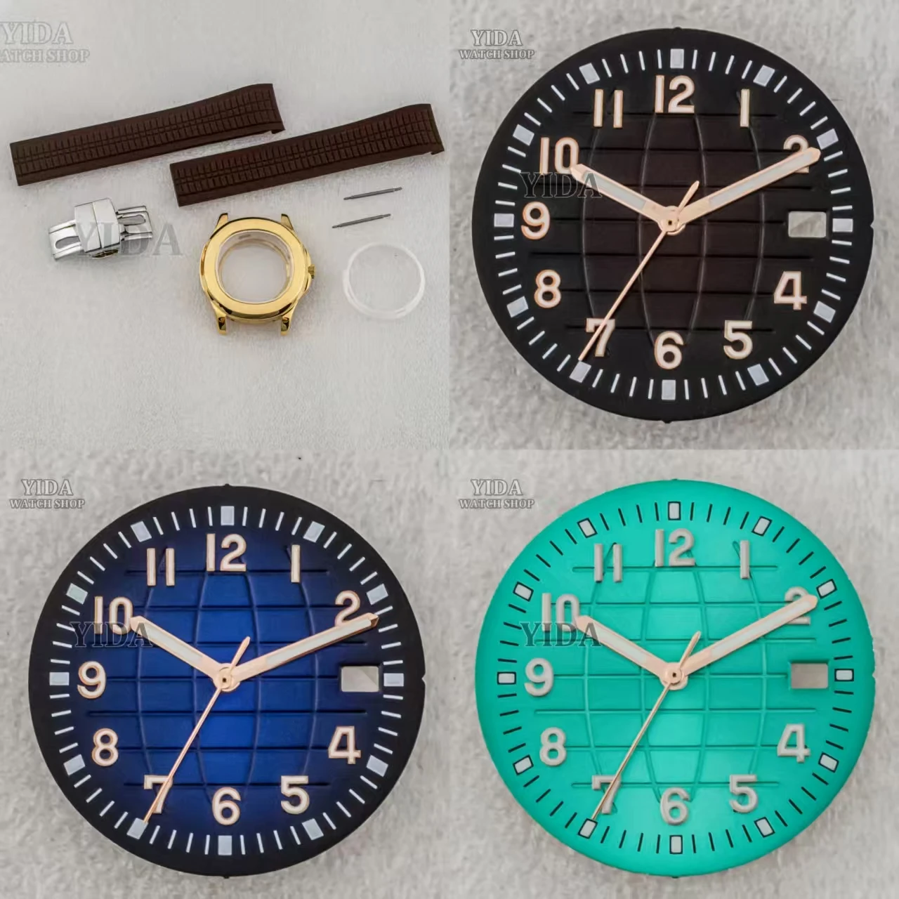 42 мм NH35 золотой корпус для часов с резиновой лентой, сапфировое стекло, модные аксессуары для часов AQUANAUT Nautilus NH36, инструменты для ремонта механизма, часть