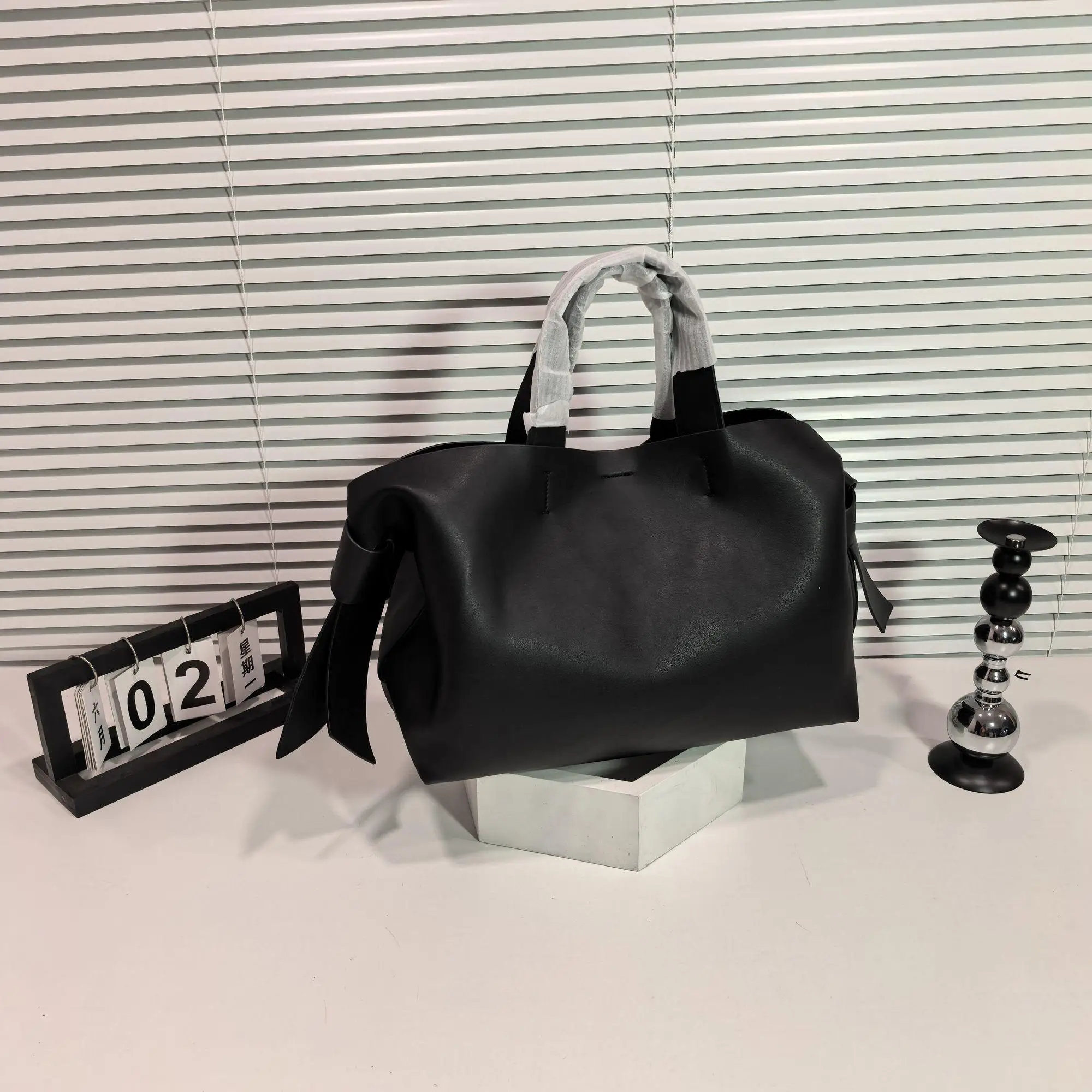 

Модная большая сумка с украшением в виде банта, сумка через плечо из натуральной кожи, портативная сумка-ведро/женская сумка/сумка на плечо