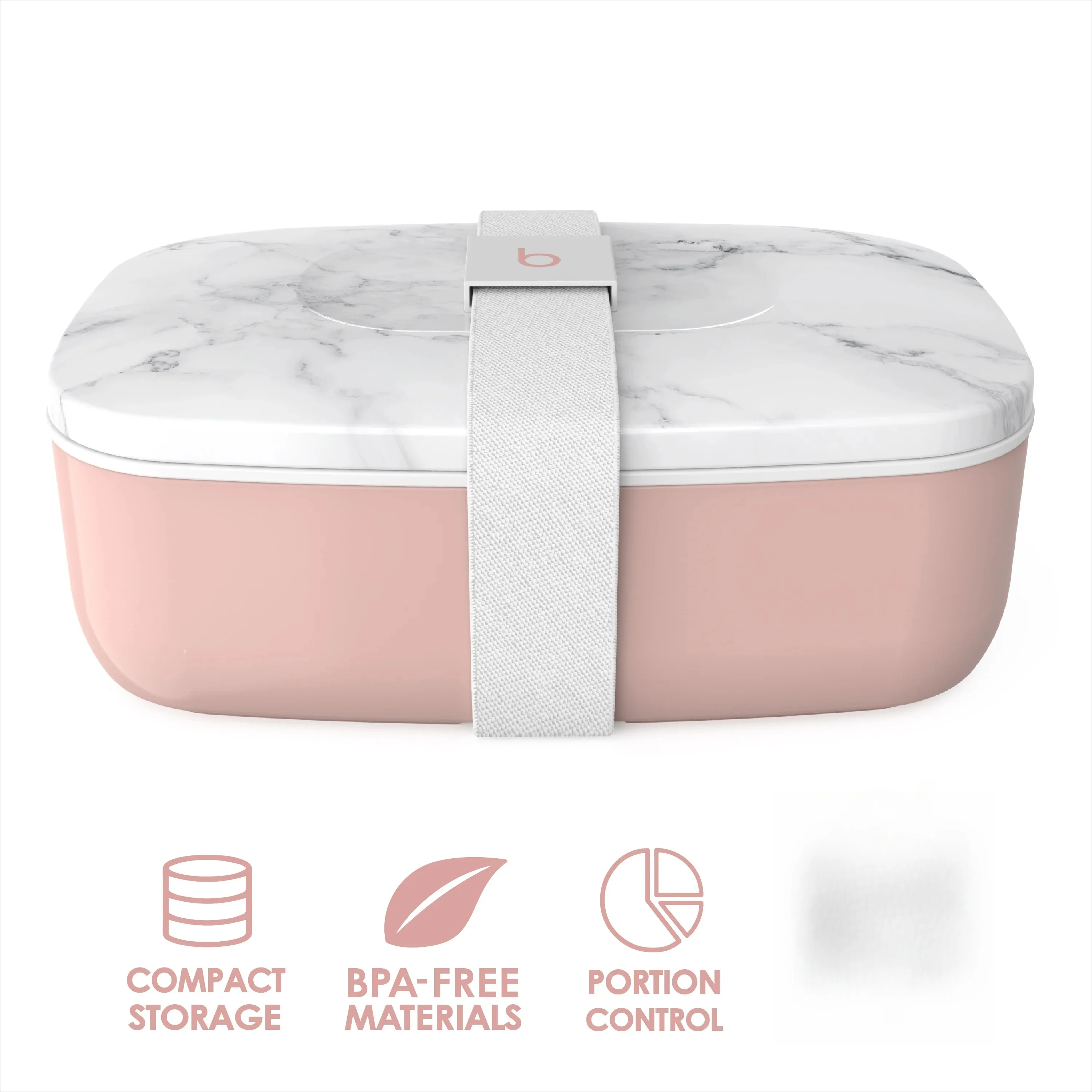 Marble Microwave Safe Reusable Lunch Boxes BPA-Free Materials Compact Storage