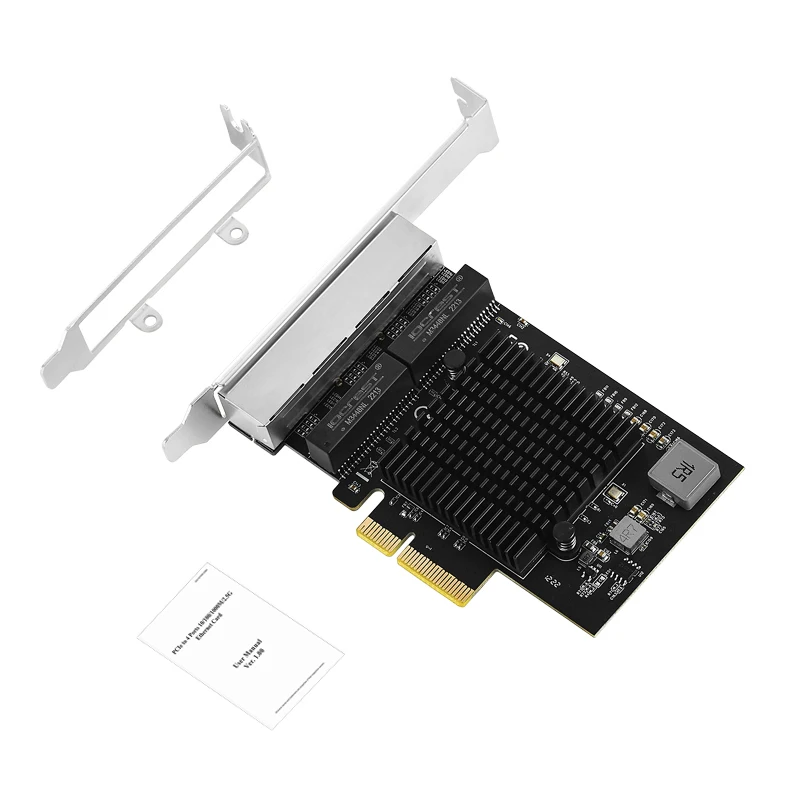 Realtek 8125b Chip 2.5G PCI Express Netowrk Card Server Quad Gigabit Ethernet Adapter 4 Ports PCIe RJ45 Lan 10/100/1000/2500Mbps