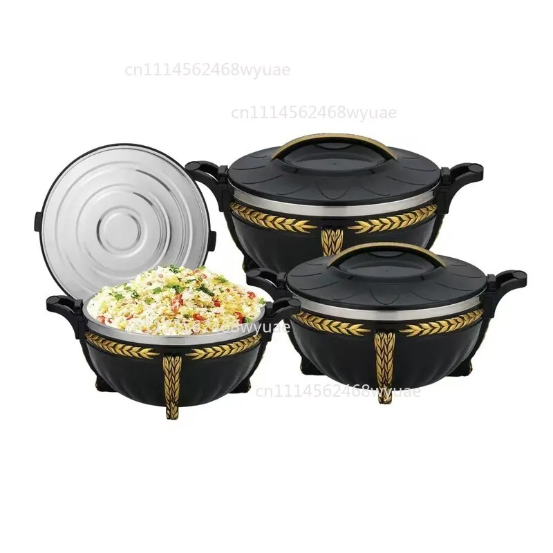 High Quality Modern Jumbo Size Food Warmer Set 3L+7L+10L 3pcs Set Insulated Hot Pot Casserole for Ramadan