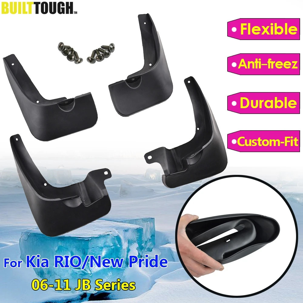 For Kia Rio 2006 - 2011 New Pride 4-Door Sedan Car Mud Flaps Mudflaps Splash Guards Mud Flap Mudguards Fender 2007 2008 2009