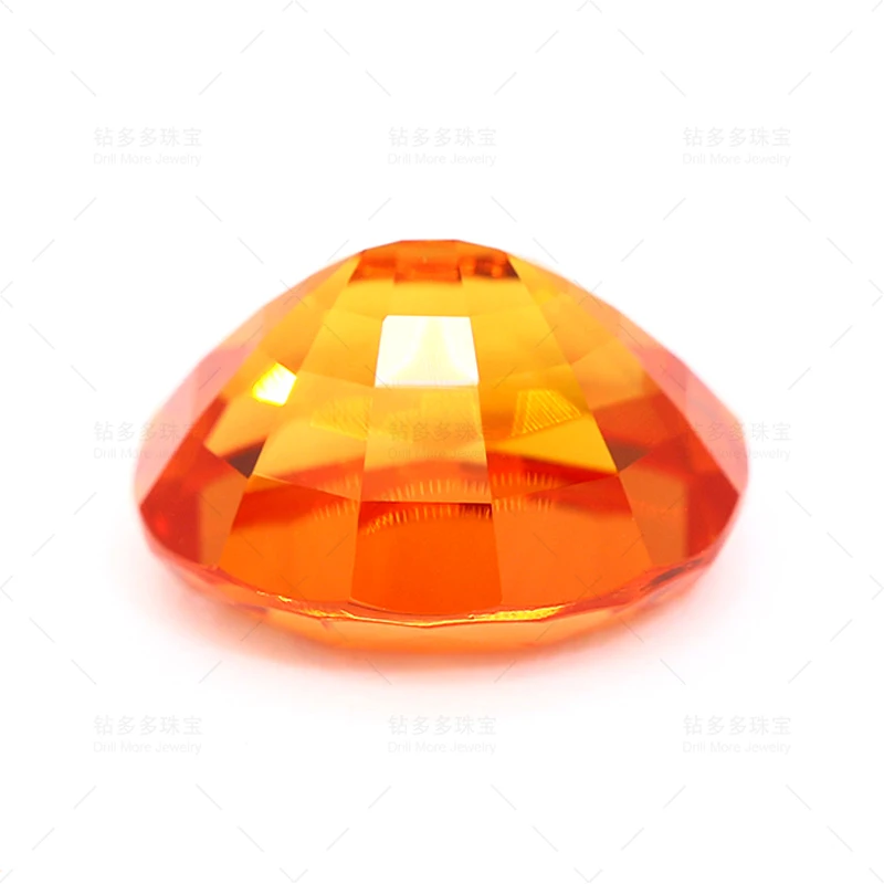 Jewelry Factory Direct Marketing Laboratory Cultivation Sapphire Bright Orange Oval High Quality Cultivation Gemstone