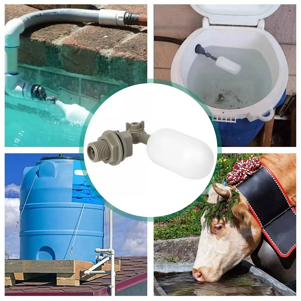 1Pcs 1/2 DN15 3/4 DN20 Float Ball Valve ABS PE Adjustable Arm Automatic Fill Valve Anti Overflow Plastic