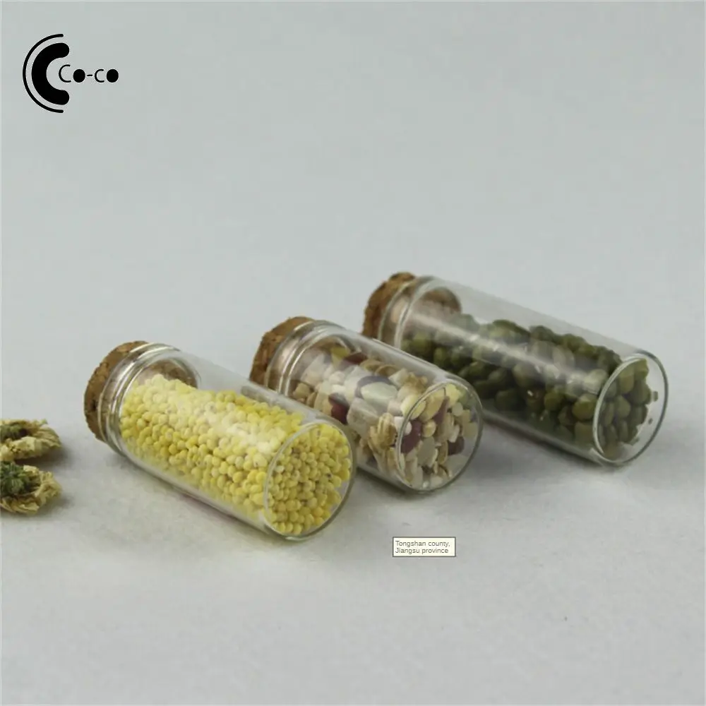 Glass Jars Mini Diameter 22mm Transparent Kitchen Accessories Spice Bottles Container With Cork Stopper Small Glass Crafts