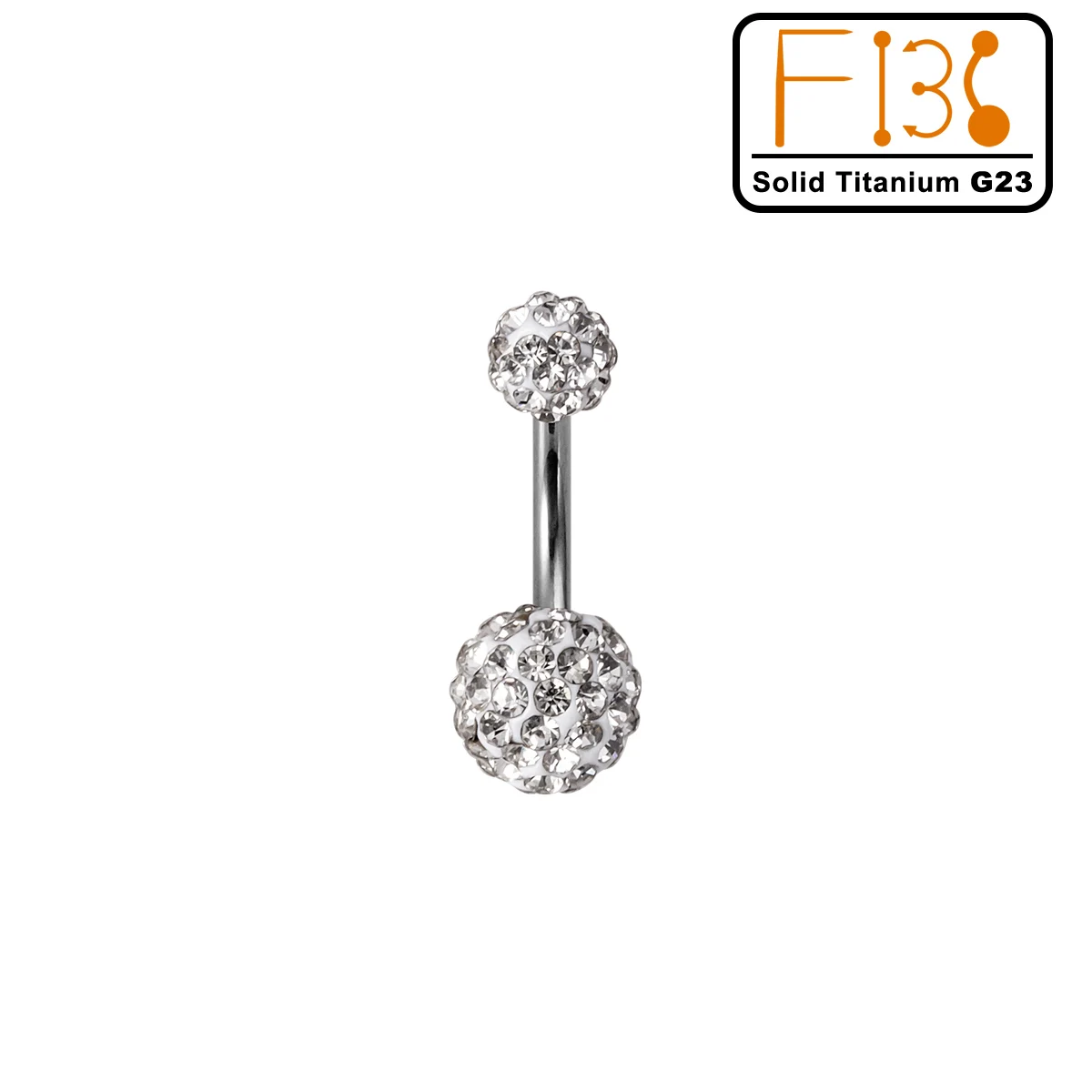 F136 Solid Titanium G23 Belly Button Ring with Heart