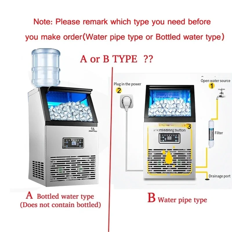 

Ice Makers SK-60FF Ice Machine Commercial Tea Shop Small Household Intelligent Automatic Ice Cube Making Machine 60kg/days