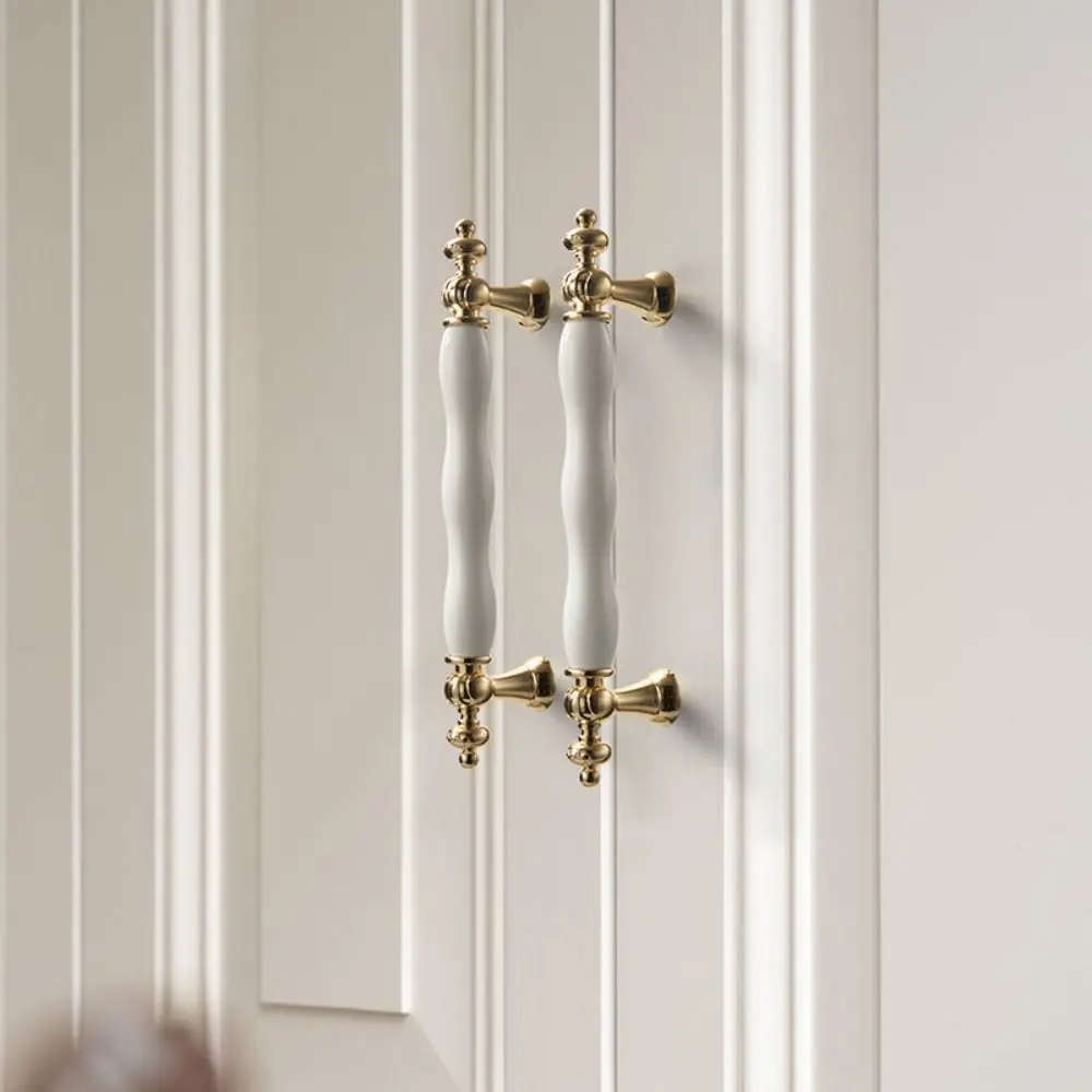 Modern Ceramic Cabinet Door Handles Light Luxury Minimalist Drawer Handle Ceramic Material Multifunctional Wardrobe Door Handle