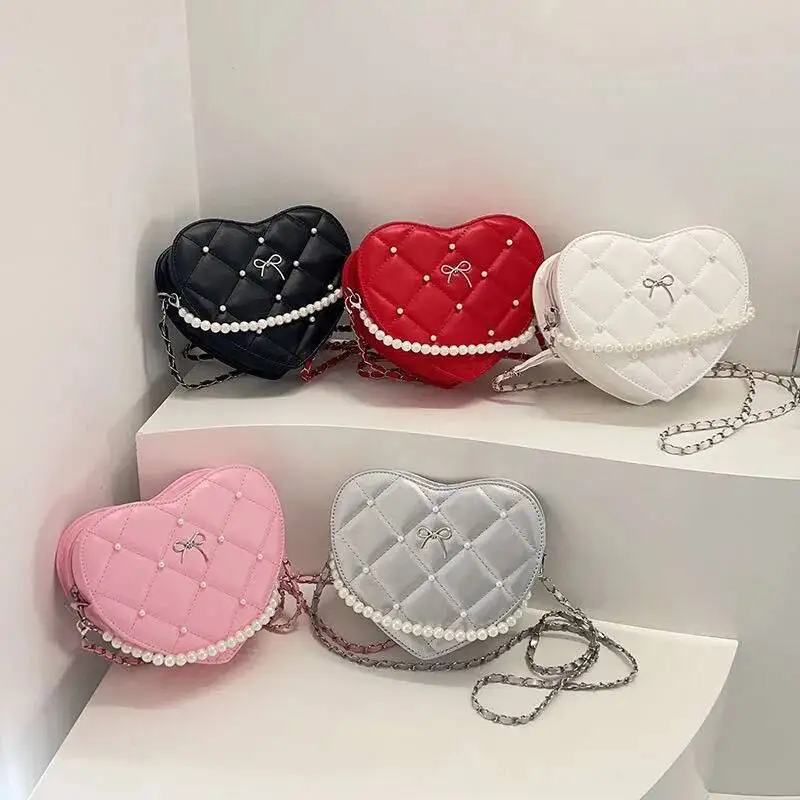 Bloom Sweet Cute Pink Crossbody Bags Women Haruku Heart Round Y2k Messenger Hot Girls Fairycore Aesthetic Mini Bag Purse
