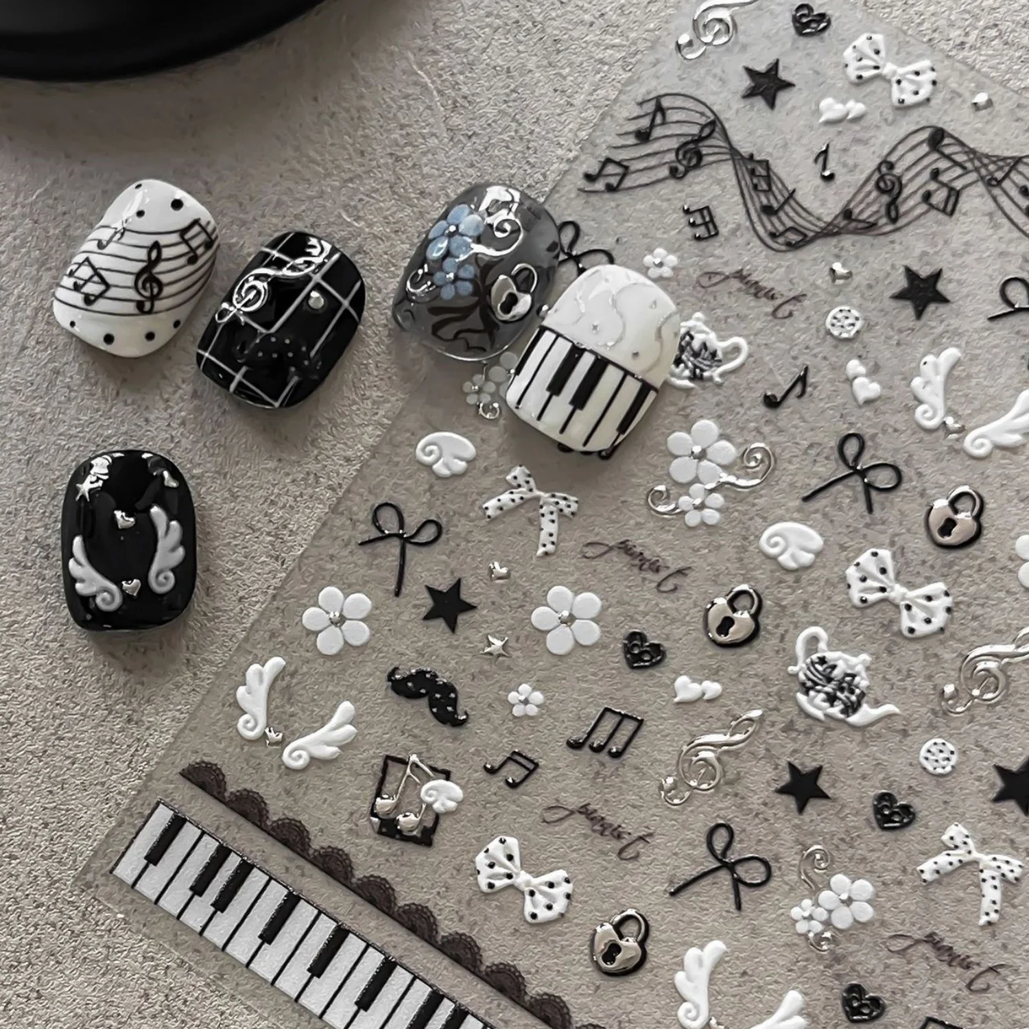 Autocollants pour ongles 5D su - Audio Music Notes avis et prix