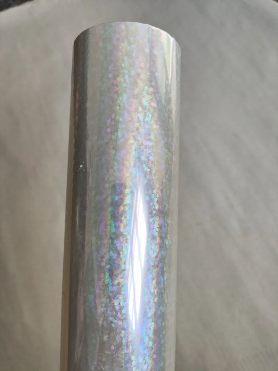 

Holographic foil transparent Large crystal dot pattern hot stamping foil hot press on paper cards or plastic heat stamping film