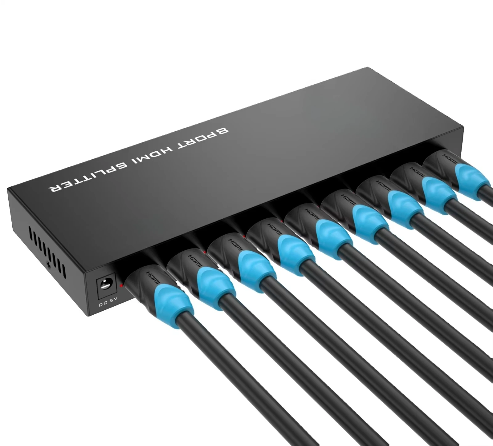 for Splitter 1 in 8 Out 4K30Hz 3D Full HD 1 Computer 8 Monitor + Power Adapter