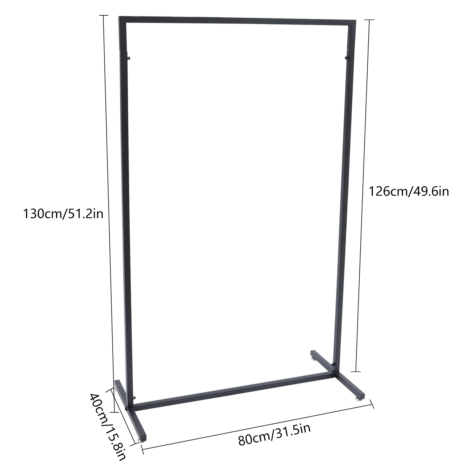 Industrial Pipe Clothes Storage Garment Rack Black Clothing Rack Display Stand High Load-Bearing Capacity Free Standing