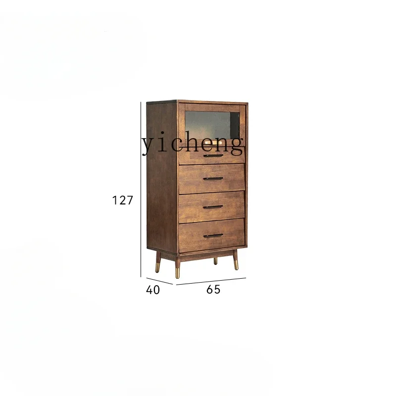 

Tqh Solid Wood Chest of Drawers Bedroom Locker Nordic Log Furniture Modern Minimalist Chest of Drawers