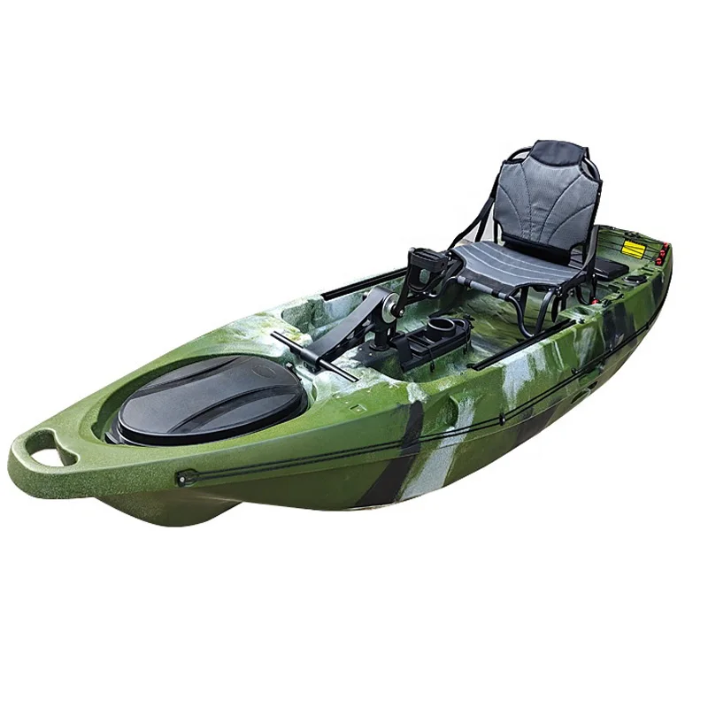 Kayak motorizado de Material LLDPE, kayak de pesca con sistema de accionamiento de Pedal de hélice con sistema de timón