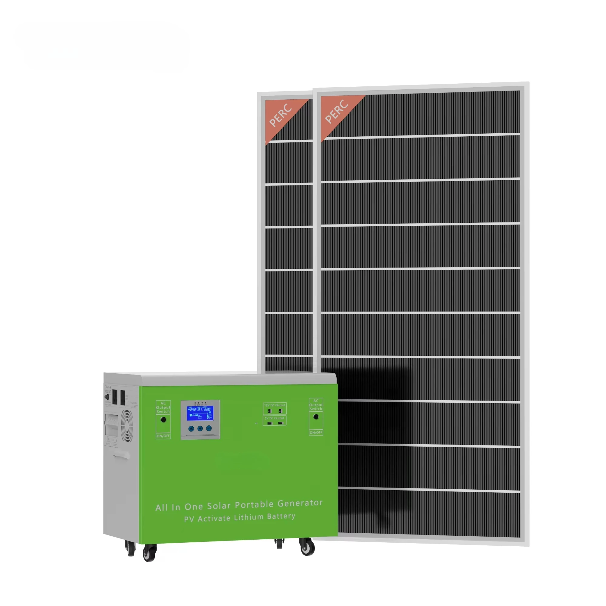 Portable Power Solar Generator 1000W 110V/220V Outdoor Emergency Portable Solar Powered Generator for Camping