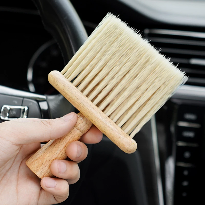 Herramientas de limpieza de interiores de coche, cepillo de limpieza multifuncional de huecos de madera, cerdas suaves, cepillo de limpieza de teclado