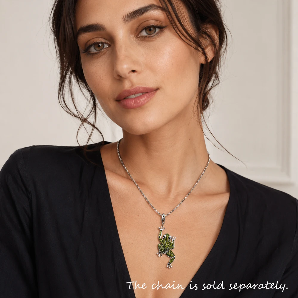 Pendant Frog Green Eva Fashion Glam 925 Silver Jewelry Europe Style Sterling Accessorie Gift For Woman Men
