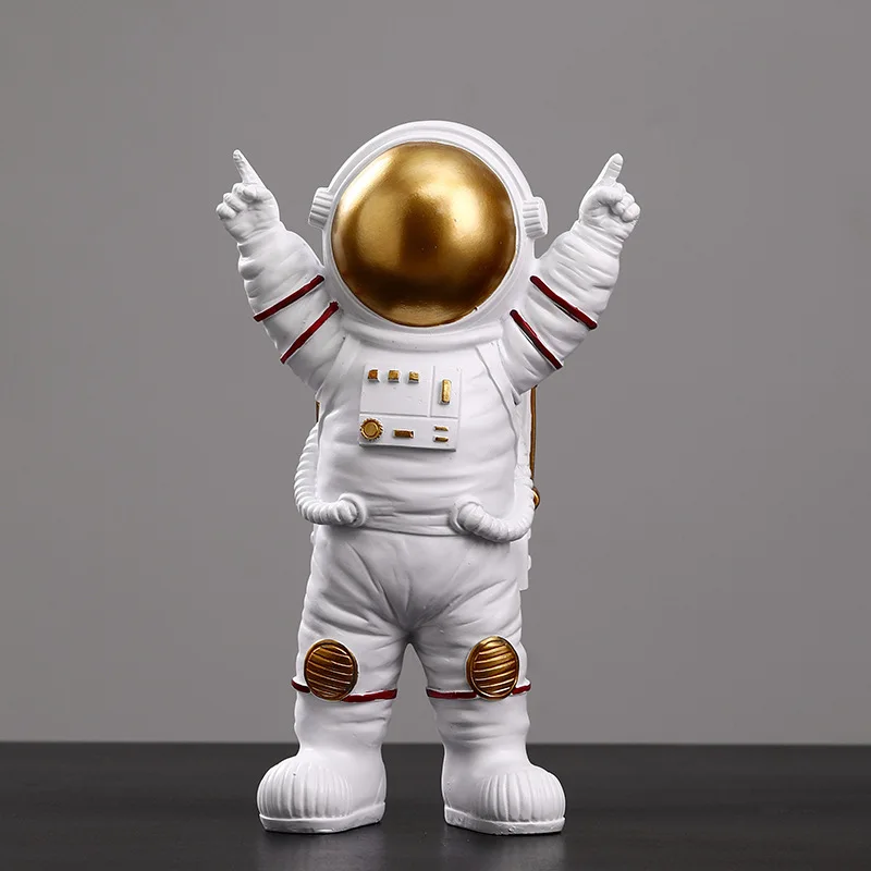 

Standing Astronaut Sculpture Crafts Ornaments Victory Pose Figurine Victorious Cosmonaut Statue Housewarming