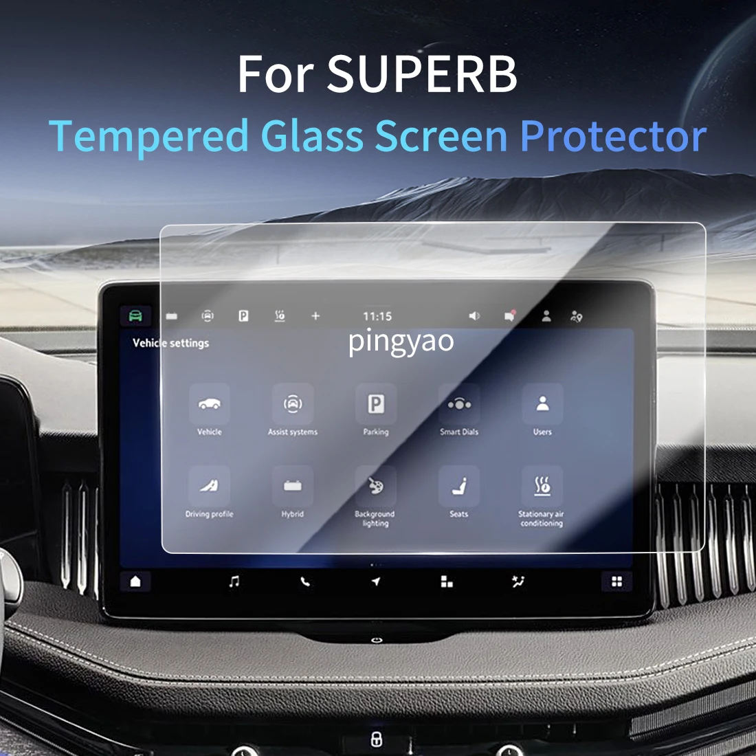 

Car Sticker Screen Protector Navigation Display Tempered Glass Protective Film Car Vehicle For25 skoda SUPERB