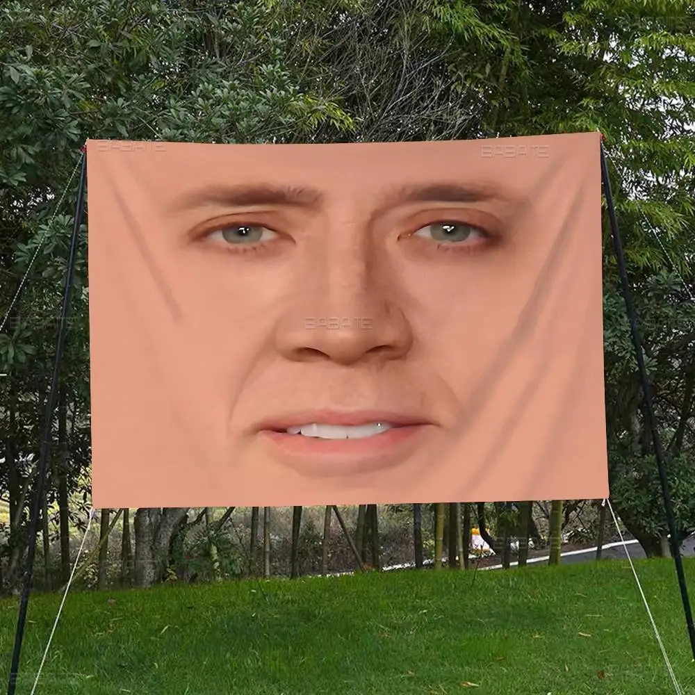 

Nicolas Cage Face Anime Chart Flag For Living Room Home Dorm Decor Art Home Decor Banner
