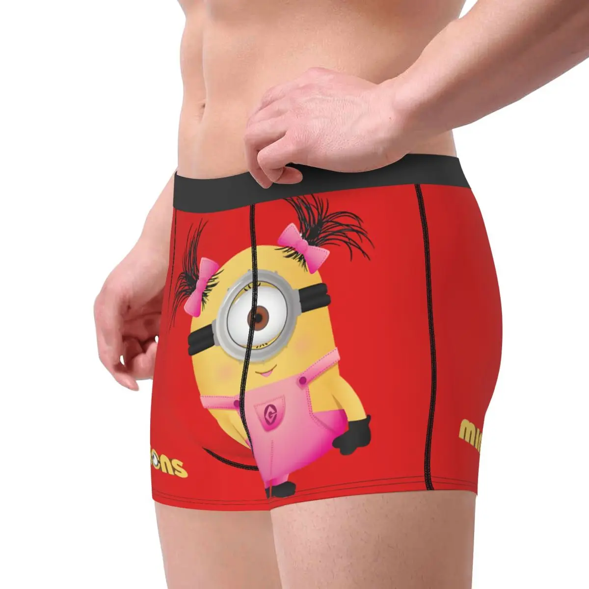 Calzoncillos de Minions Twintails Despicable Me Minions para hombre, ropa interior transpirable, pantalones cortos con estampado, Bóxer